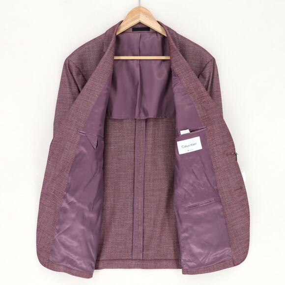 Calvin Klein Men's Raspberry Woven Comfort Casual Slim Fit Sport Coat Size 42S - Picture 3 of 4